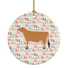 Load image into Gallery viewer, Jersey Cow Christmas Ceramic Ornament