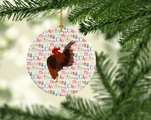 Load image into Gallery viewer, Malaysian Serama Chicken Christmas Ceramic Ornament