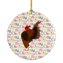 Load image into Gallery viewer, Malaysian Serama Chicken Christmas Ceramic Ornament