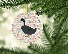 Load image into Gallery viewer, Blue Swedish Duck Christmas Ceramic Ornament