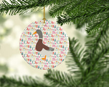 Load image into Gallery viewer, Saxony Sachsenente Duck Christmas Ceramic Ornament