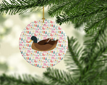 Load image into Gallery viewer, Khaki Campbell Duck Christmas Ceramic Ornament