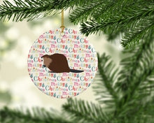 Load image into Gallery viewer, Eurasian Beaver Christmas Ceramic Ornament