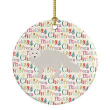 Load image into Gallery viewer, White Arctic Fox Christmas Ceramic Ornament