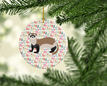 Load image into Gallery viewer, Ferret Christmas Ceramic Ornament