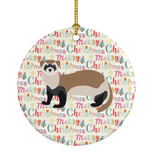Load image into Gallery viewer, Ferret Christmas Ceramic Ornament