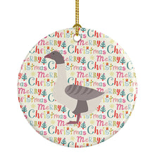 Load image into Gallery viewer, Buff Grey Back Goose Christmas Ceramic Ornament