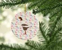 Load image into Gallery viewer, Pomeranian Rogener Goose Christmas Ceramic Ornament
