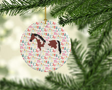 Load image into Gallery viewer, Pinto Horse Christmas Ceramic Ornament