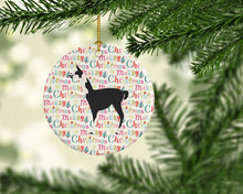 Load image into Gallery viewer, Llama Q' Ara Christmas Ceramic Ornament