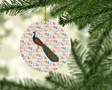 Load image into Gallery viewer, Indian Peacock Peafowl Christmas Ceramic Ornament