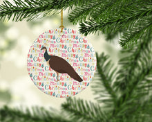 Load image into Gallery viewer, Indian Peahen Peafowl Christmas Ceramic Ornament