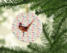 Load image into Gallery viewer, Ring-necked Common Pheasant Christmas Ceramic Ornament