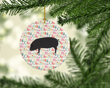 Load image into Gallery viewer, Devon Large Black Pig Christmas Ceramic Ornament