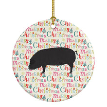 Load image into Gallery viewer, Devon Large Black Pig Christmas Ceramic Ornament