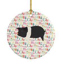 Load image into Gallery viewer, Hampshire Pig Christmas Ceramic Ornament
