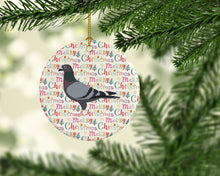 Load image into Gallery viewer, Racing Pigeon Christmas Ceramic Ornament