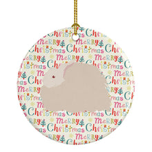 Load image into Gallery viewer, Fluffy Angora Rabbit Christmas Ceramic Ornament