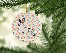 Load image into Gallery viewer, English Spot Rabbit Christmas Ceramic Ornament