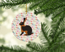 Load image into Gallery viewer, Tan Rabbit Christmas Ceramic Ornament