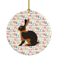 Load image into Gallery viewer, Tan Rabbit Christmas Ceramic Ornament