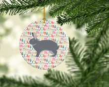 Load image into Gallery viewer, Giant Chinchilla Rabbit Christmas Ceramic Ornament