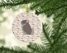 Load image into Gallery viewer, Beige Wellman Chinchilla Christmas Ceramic Ornament
