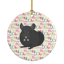 Load image into Gallery viewer, Charcoal Chinchilla Christmas Ceramic Ornament