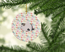 Load image into Gallery viewer, Mosaic Chinchilla Christmas Ceramic Ornament