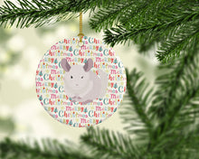 Load image into Gallery viewer, White Dominant Chinchilla Christmas Ceramic Ornament