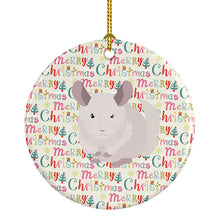 Load image into Gallery viewer, White Dominant Chinchilla Christmas Ceramic Ornament