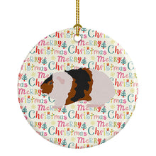 Load image into Gallery viewer, Teddy Guinea Pig Christmas Ceramic Ornament