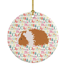 Load image into Gallery viewer, Texel Guinea Pig Christmas Ceramic Ornament