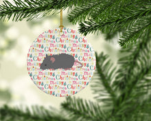 Load image into Gallery viewer, Australian Long Coated Mouse Christmas Ceramic Ornament