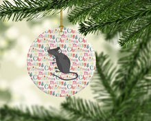Load image into Gallery viewer, Satin Mouse Christmas Ceramic Ornament