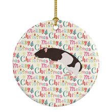 Load image into Gallery viewer, Tailless Rat Christmas Ceramic Ornament