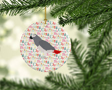Load image into Gallery viewer, African Grey Parrot Christmas Ceramic Ornament