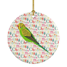 Load image into Gallery viewer, Budgerigar Christmas Ceramic Ornament