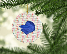 Load image into Gallery viewer, Delta Tail Betta Fish Christmas Ceramic Ornament