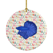 Load image into Gallery viewer, Delta Tail Betta Fish Christmas Ceramic Ornament