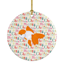 Load image into Gallery viewer, Oranda Red Cap Goldfish Christmas Ceramic Ornament