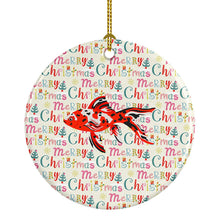 Load image into Gallery viewer, Shubunkin Goldfish Christmas Ceramic Ornament