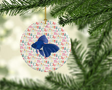 Load image into Gallery viewer, Veiltail Goldfish Christmas Ceramic Ornament