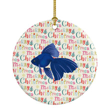 Load image into Gallery viewer, Veiltail Goldfish Christmas Ceramic Ornament
