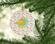 Load image into Gallery viewer, CrownTail Betta Christmas Ceramic Ornament