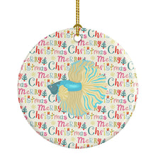 Load image into Gallery viewer, Elephant Ear Betta Christmas Ceramic Ornament