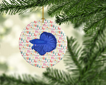 Load image into Gallery viewer, Super Delta Tail Betta Christmas Ceramic Ornament