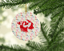 Load image into Gallery viewer, Veil Tail Betta Christmas Ceramic Ornament