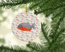 Load image into Gallery viewer, Piranha Christmas Ceramic Ornament