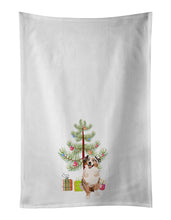Load image into Gallery viewer, Australian Shepherd Red Merle Tricolor #2 Christmas White Kitchen Towel Set of 2